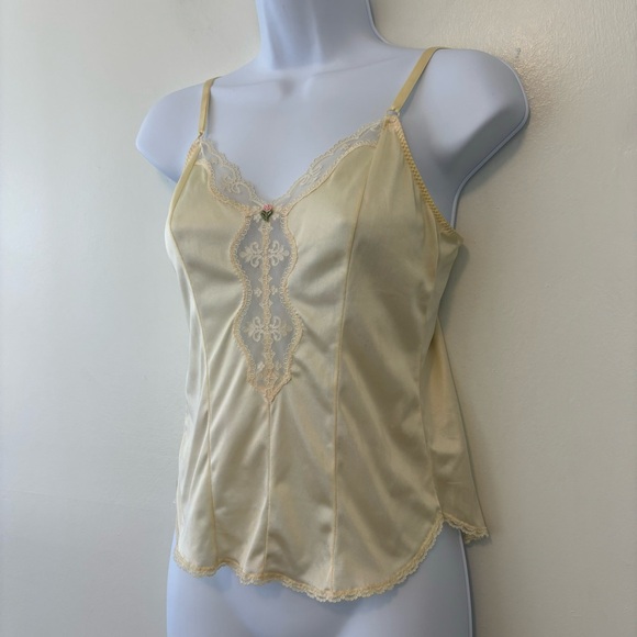 Vintage JC Penney nylon and lace camisole size 32 ivory - Picture 4 of 7